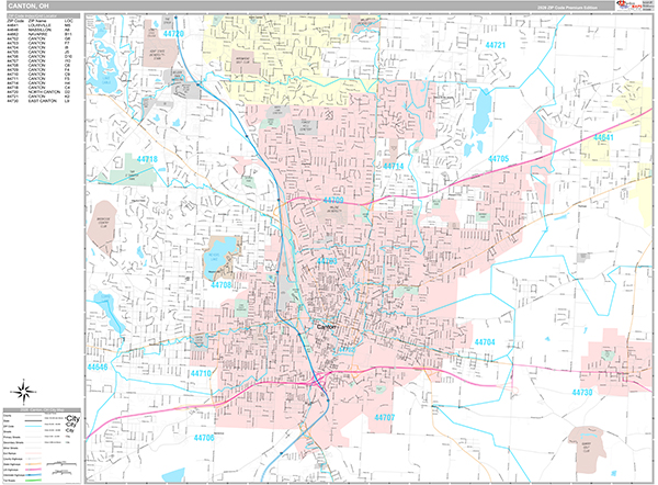 Canton, OH Wall Map