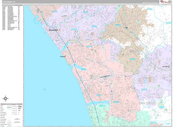 Carlsbad Map Premium Style