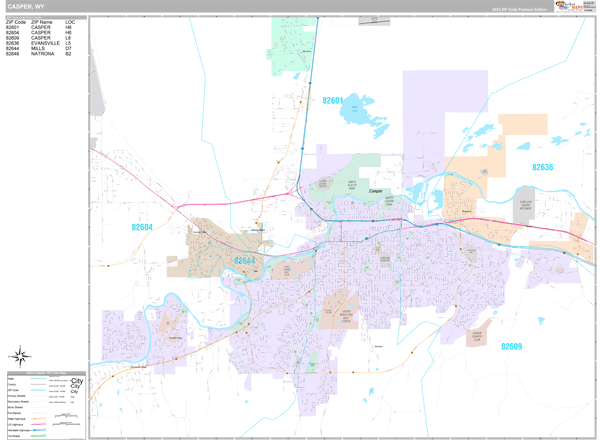 Casper City Digital Map Premium Style