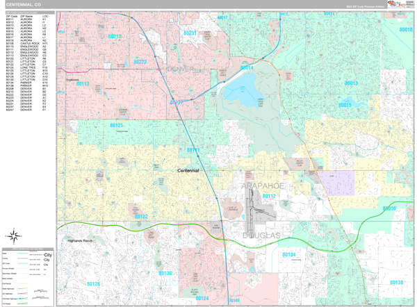 Centennial City Digital Map Premium Style