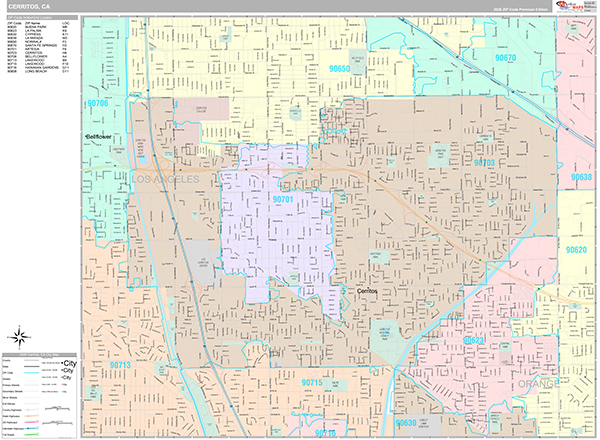 Cerritos Map Premium Style