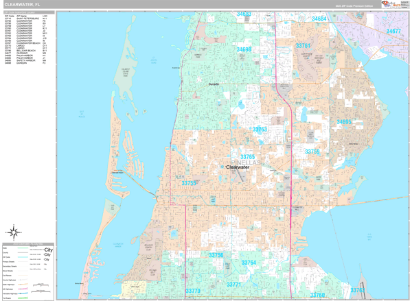 Clearwater City Digital Map Premium Style