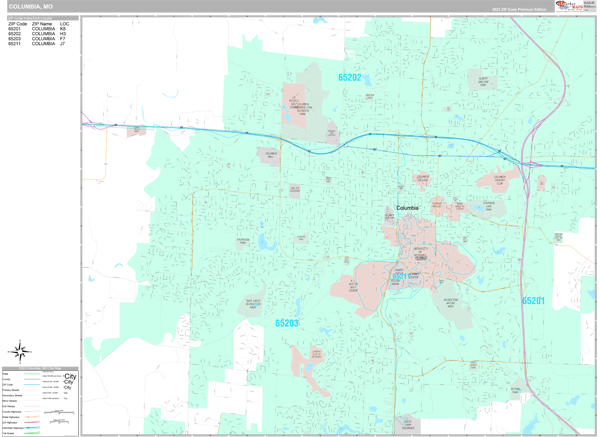 Columbia City Digital Map Premium Style