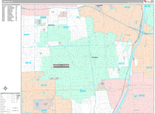 Compton City Digital Map Premium Style
