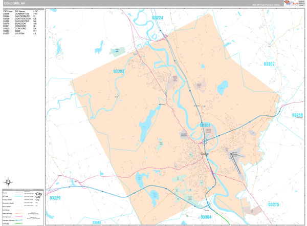 Concord City Digital Map Premium Style