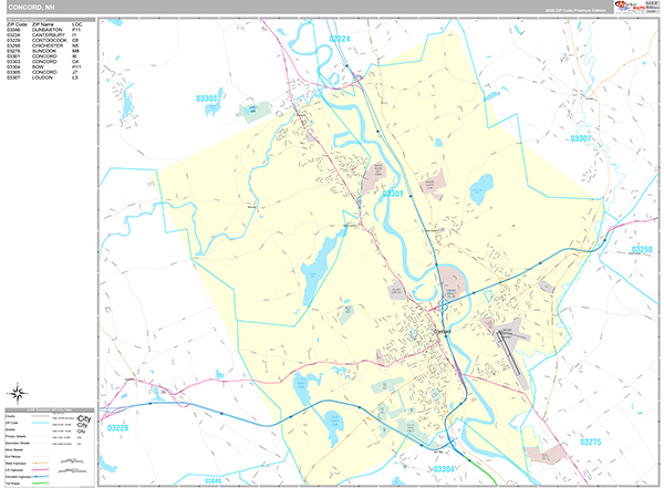 Concord, NH Wall Map