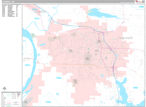 Conway City Digital Map Premium Style