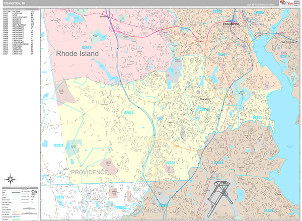 Cranston, RI Zip Code Map