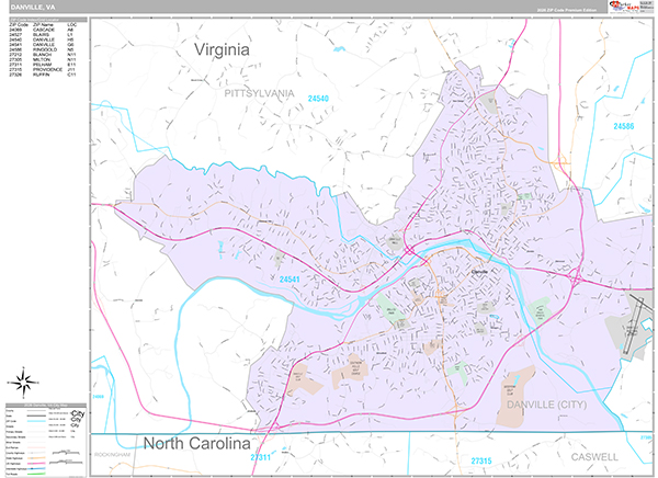 Danville, VA Map