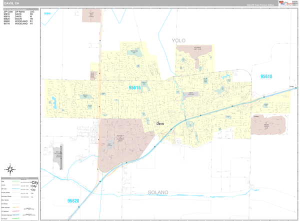 Davis City Wall Map Premium Style