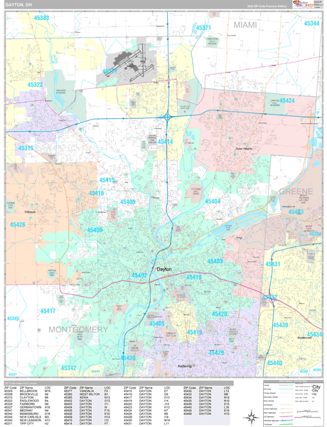 Dayton City Digital Map Premium Style