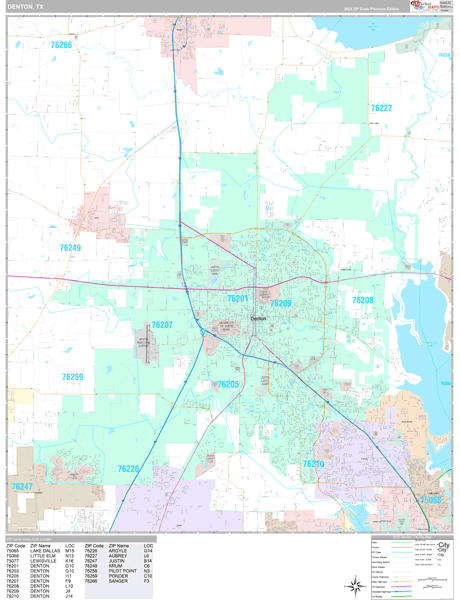 Denton City Digital Map Premium Style