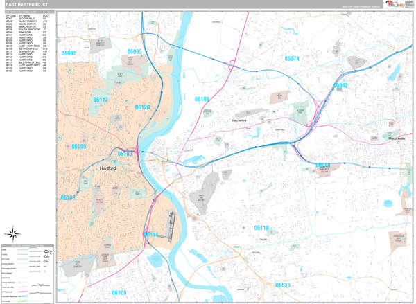 East Hartford Zip Code Map East Hartford, Ct Zip Code Map - Premium - Marketmaps