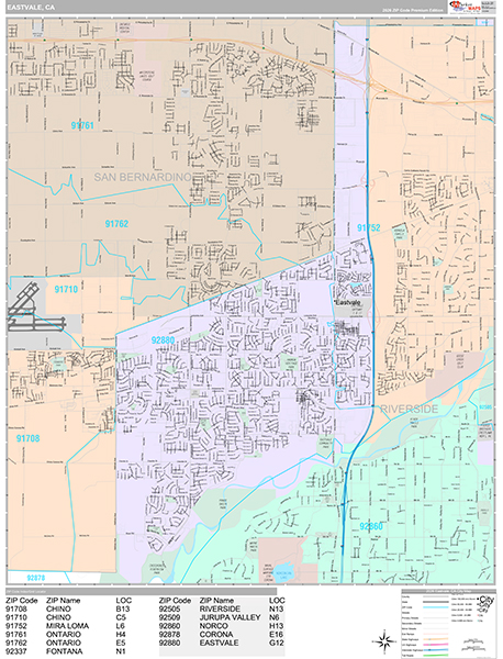 Eastvale Map Premium Style