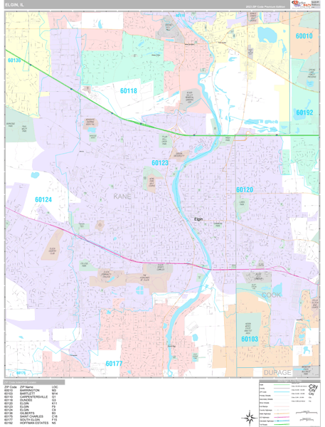 Elgin City Digital Map Premium Style