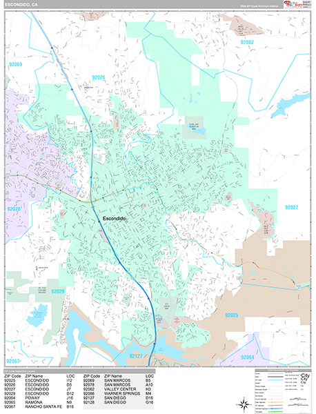 Escondido Map Premium Style