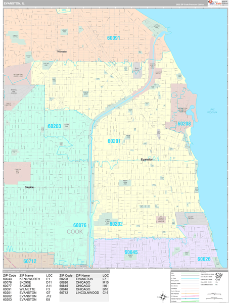 Evanston City Map Book Premium Style
