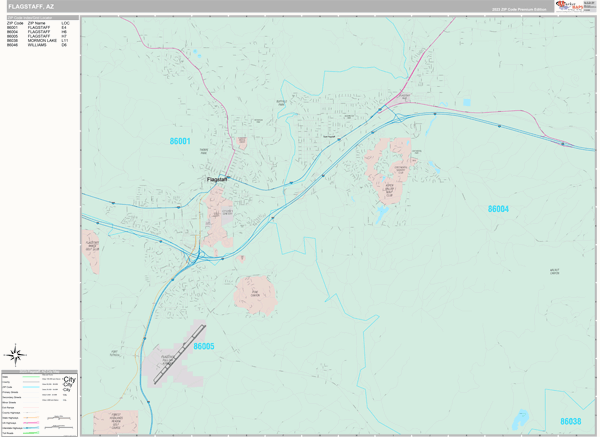 Flagstaff, AZ Wall Map