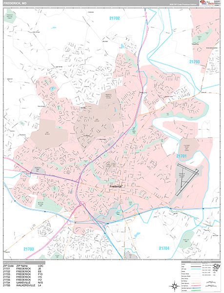 Frederick, MD Wall Map