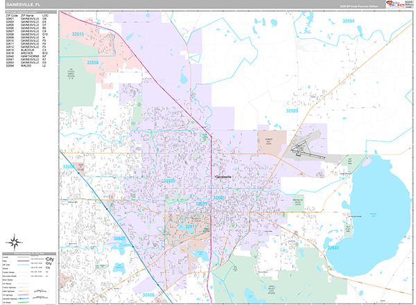 Gainesville, FL Zip Code Map