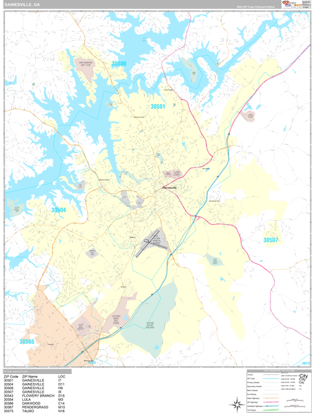 Gainesville City Digital Map Premium Style