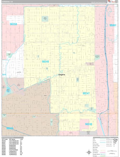 Gardena City Digital Map Premium Style