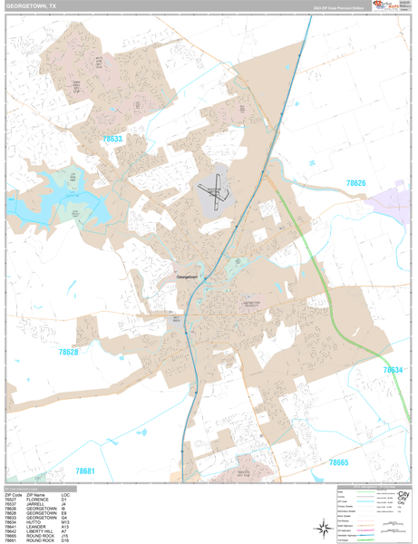Georgetown City Digital Map Premium Style