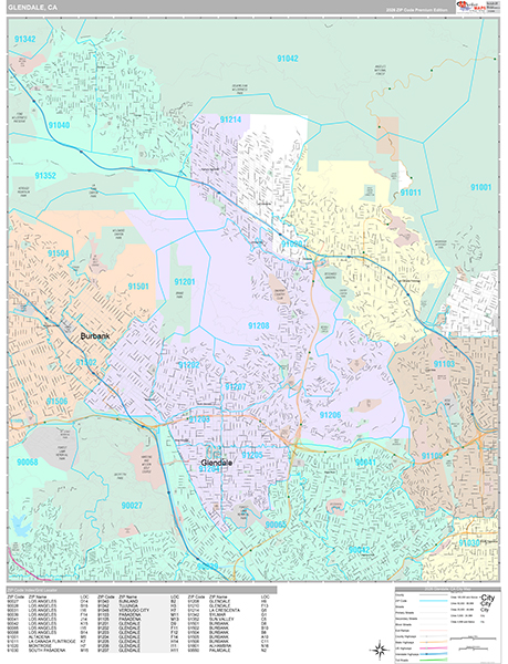 Glendale Map Premium Style