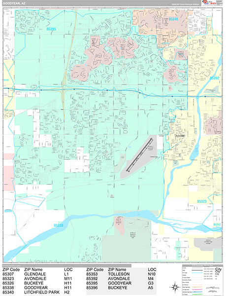 Goodyear, AZ Zip Code Map