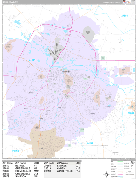 Greenville City Digital Map Premium Style