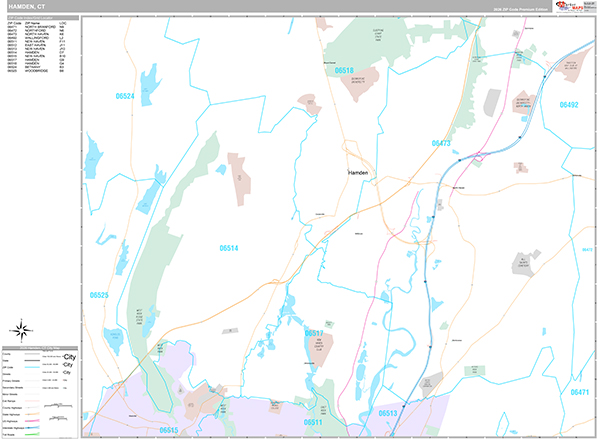 Hamden, CT Zip Code Map