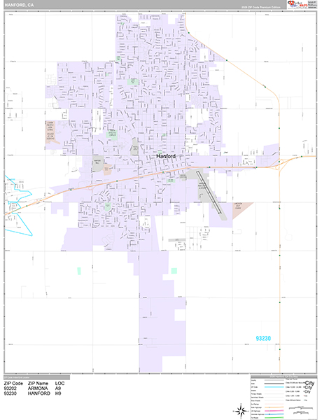 Hanford Map Premium Style