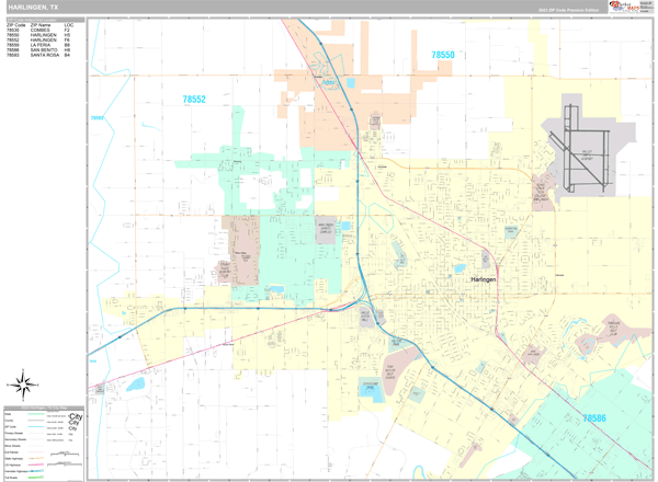 Harlingen City Digital Map Premium Style