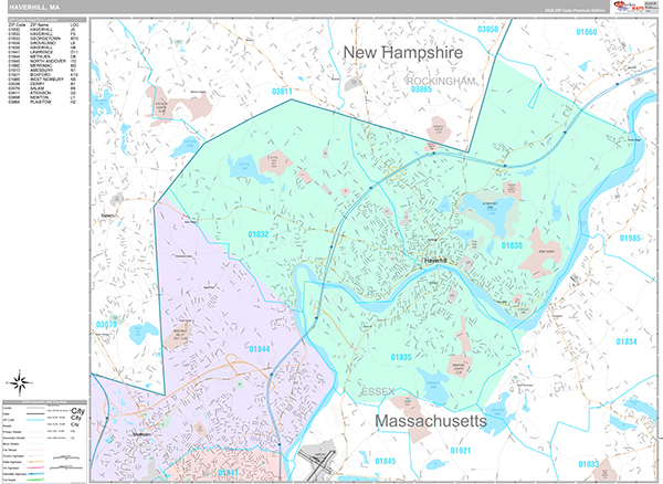 Haverhill, MA Wall Map