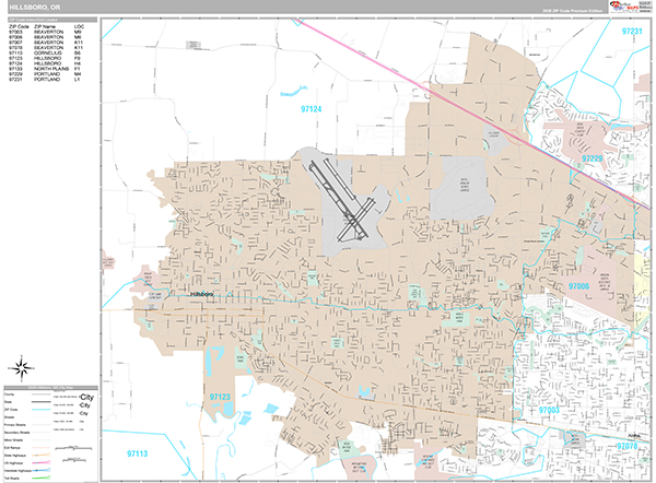 Hillsboro, OR Zip Code Map
