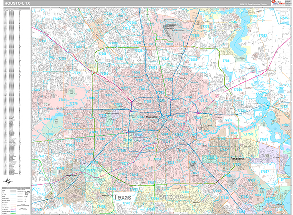 Houston, TX Zip Code Map