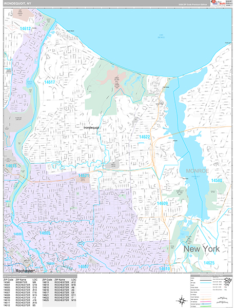 Irondequoit, NY Wall Map