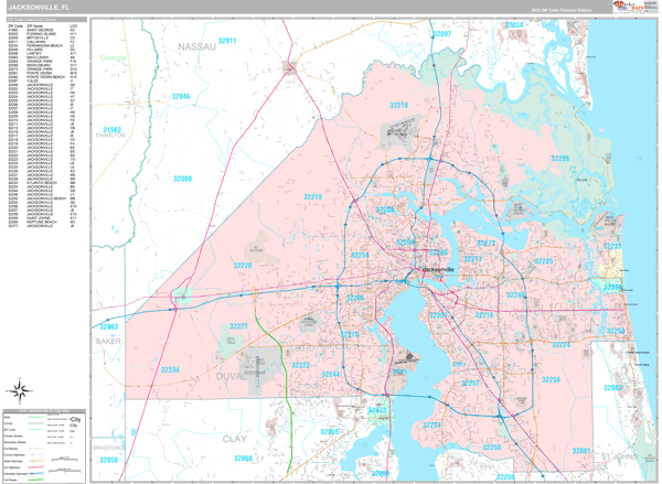 Jacksonville City Map Book Premium Style
