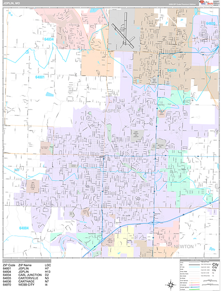Joplin, MO Zip Code Map