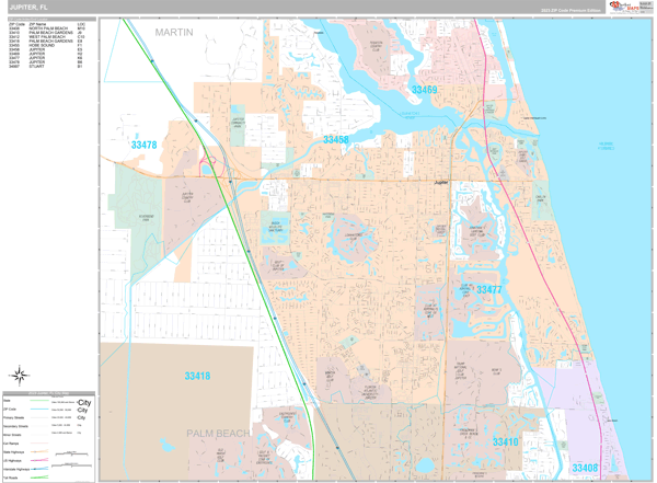 Jupiter City Digital Map Premium Style