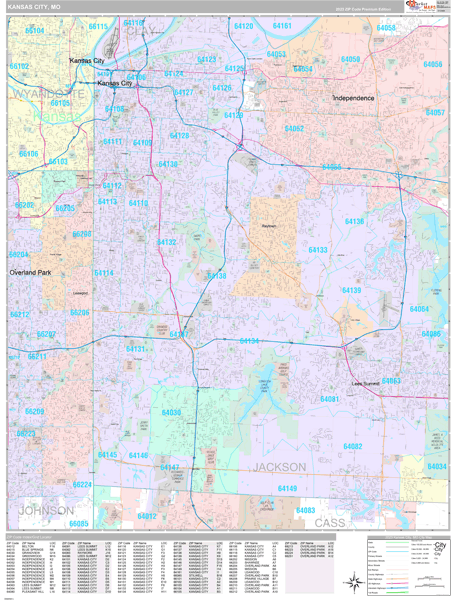 Kansas City Wall Map - Premium - MarketMAPS