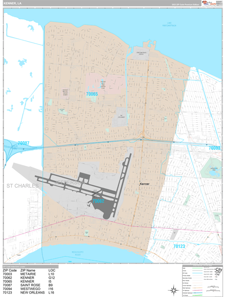 Kenner City Digital Map Premium Style