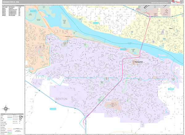Kennewick, WA Zip Code Map