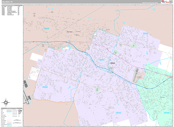 Killeen, TX Zip Code Map