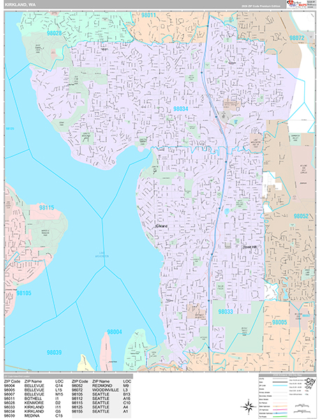 Kirkland, WA Zip Code Map