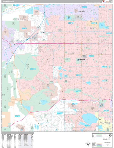 Lakewood City Digital Map Premium Style