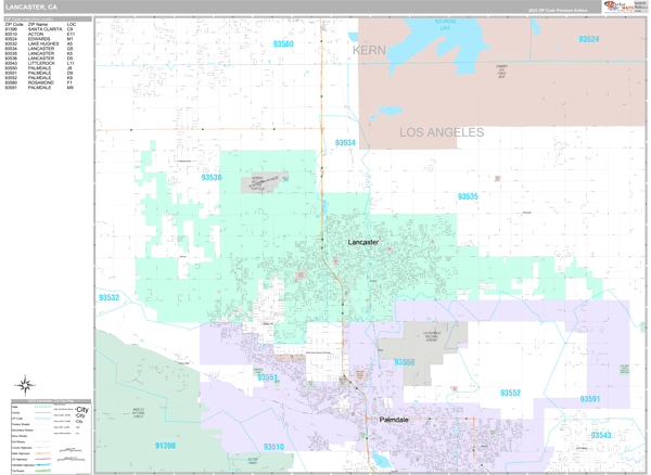 Lancaster City Digital Map Premium Style