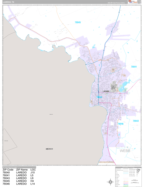 Laredo City Digital Map Premium Style