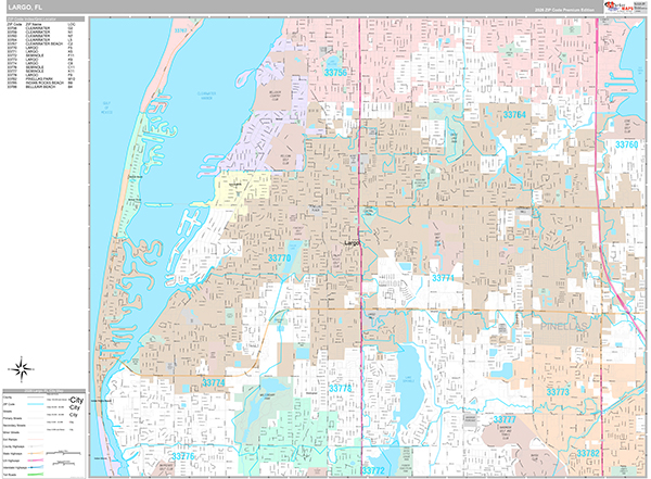 Largo City Wall Map Premium Style