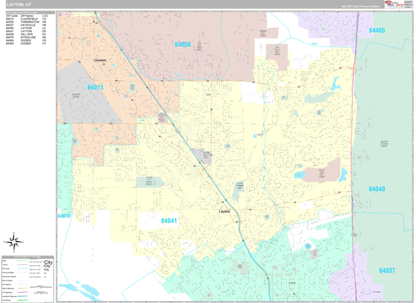 Layton, UT Wall Map